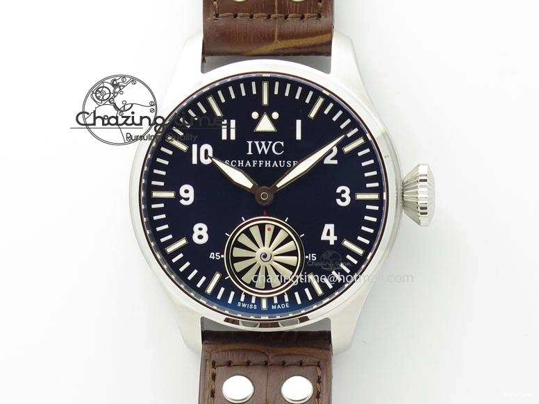 MIROTIME 0423 Reliable Big Pilot “Markus Buhler” IW5003 Turbine V6F Best Edition Blue Dial On Leather Strap A 7324